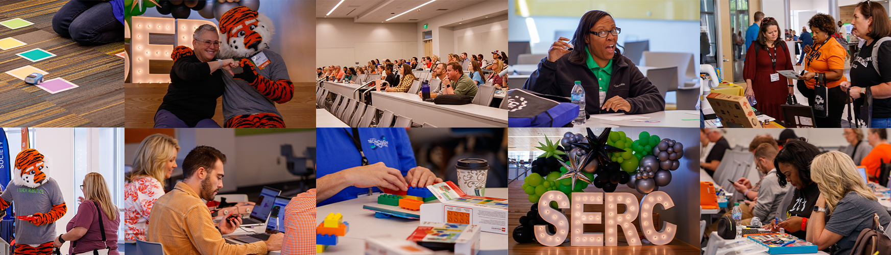 a collage of sec events and people