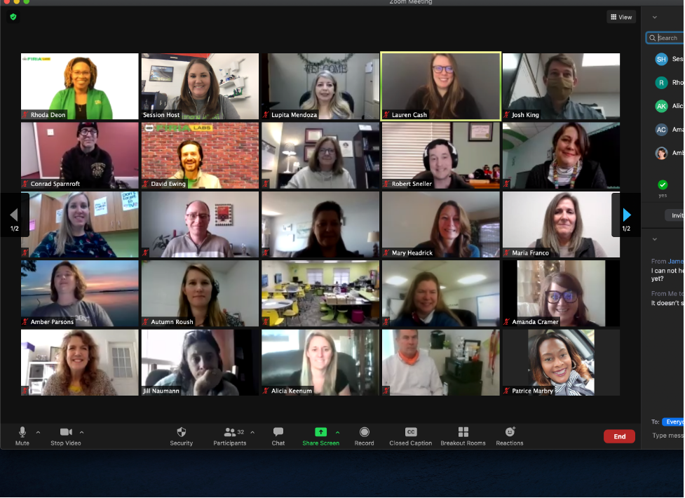zoom call screenshot of the virtual conference
